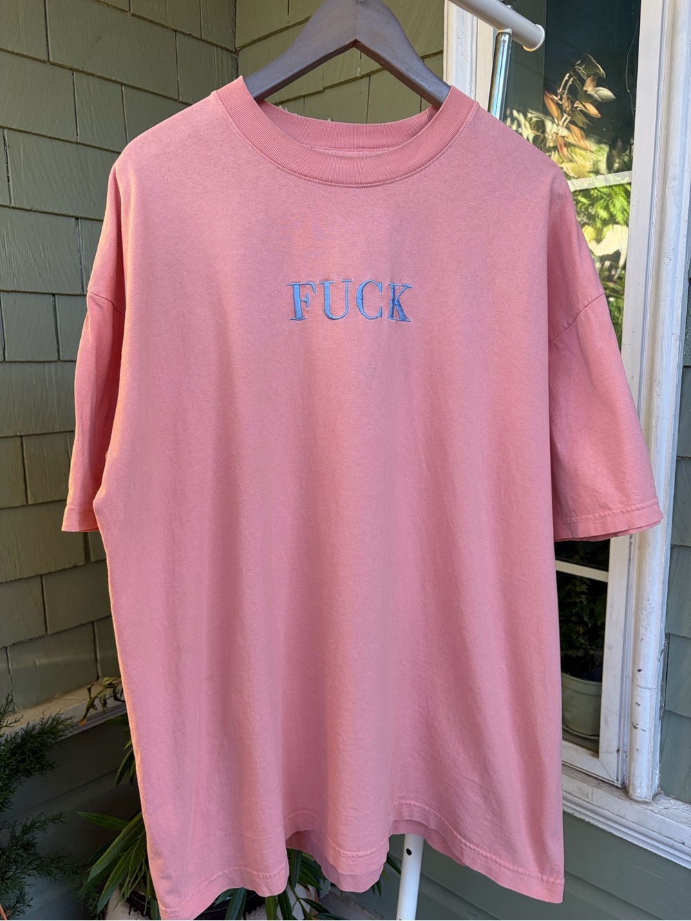 Boy Potions Hand Embroidered Coral Shirt
